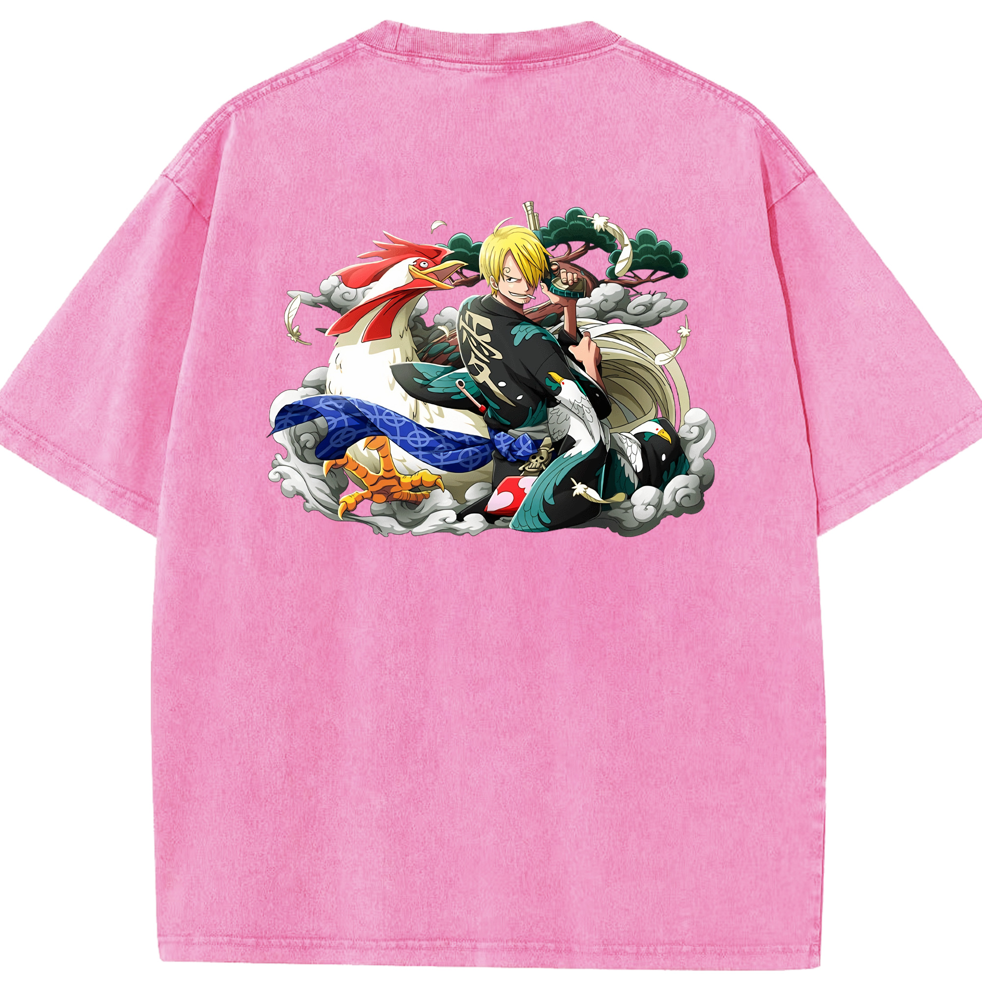 ワンピース サンジ ONE PIECE Sanji 綿100% ヴィンテージ風 半袖Tシャツ（背面プリント）